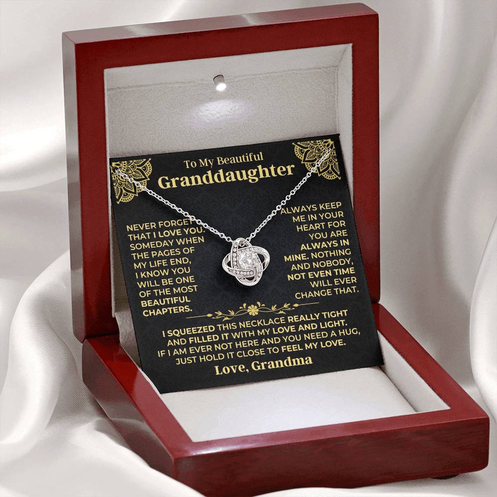 Granddaughter Love Knot Necklace Gift from Grandma