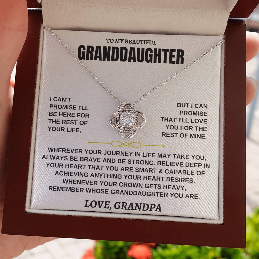 Granddaughter Love Knot Necklace Gift from Grandpa