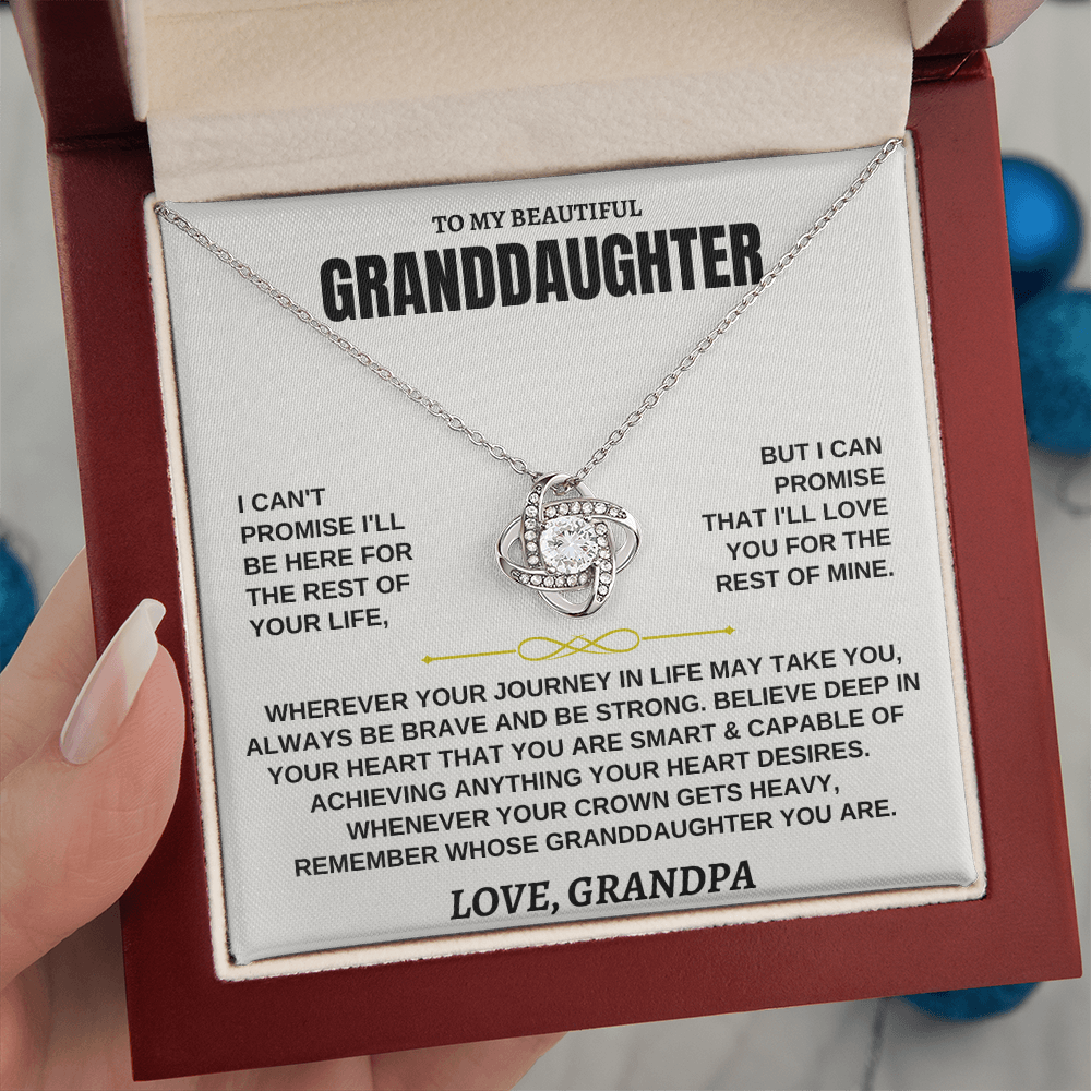 Granddaughter Love Knot Necklace Gift from Grandpa