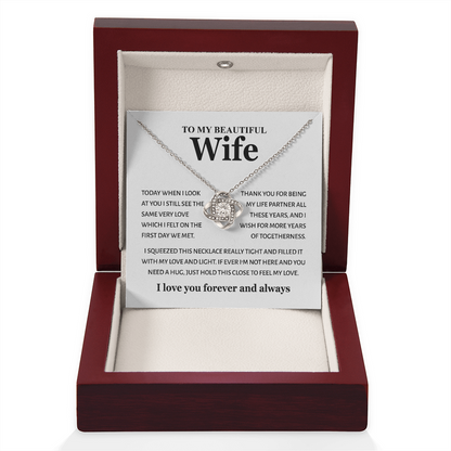 To My Wife Forever Love Knot Necklace