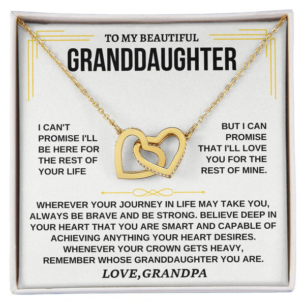 To My Beautiful Granddaughter - Interlocked Hearts Necklace Gift Set