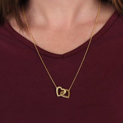 Granddaughter Necklace from Grandpa - Interlocking Hearts CZ Pendant Gift