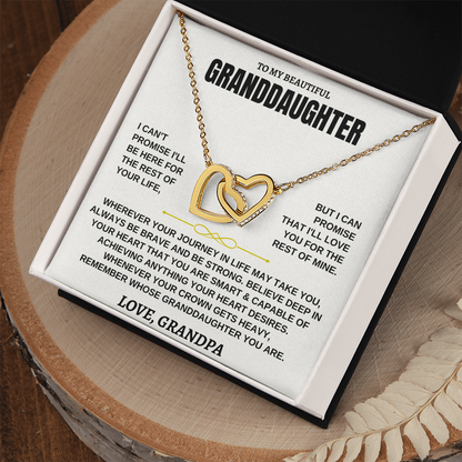 Granddaughter Necklace from Grandpa - Interlocking Hearts CZ Pendant Gift