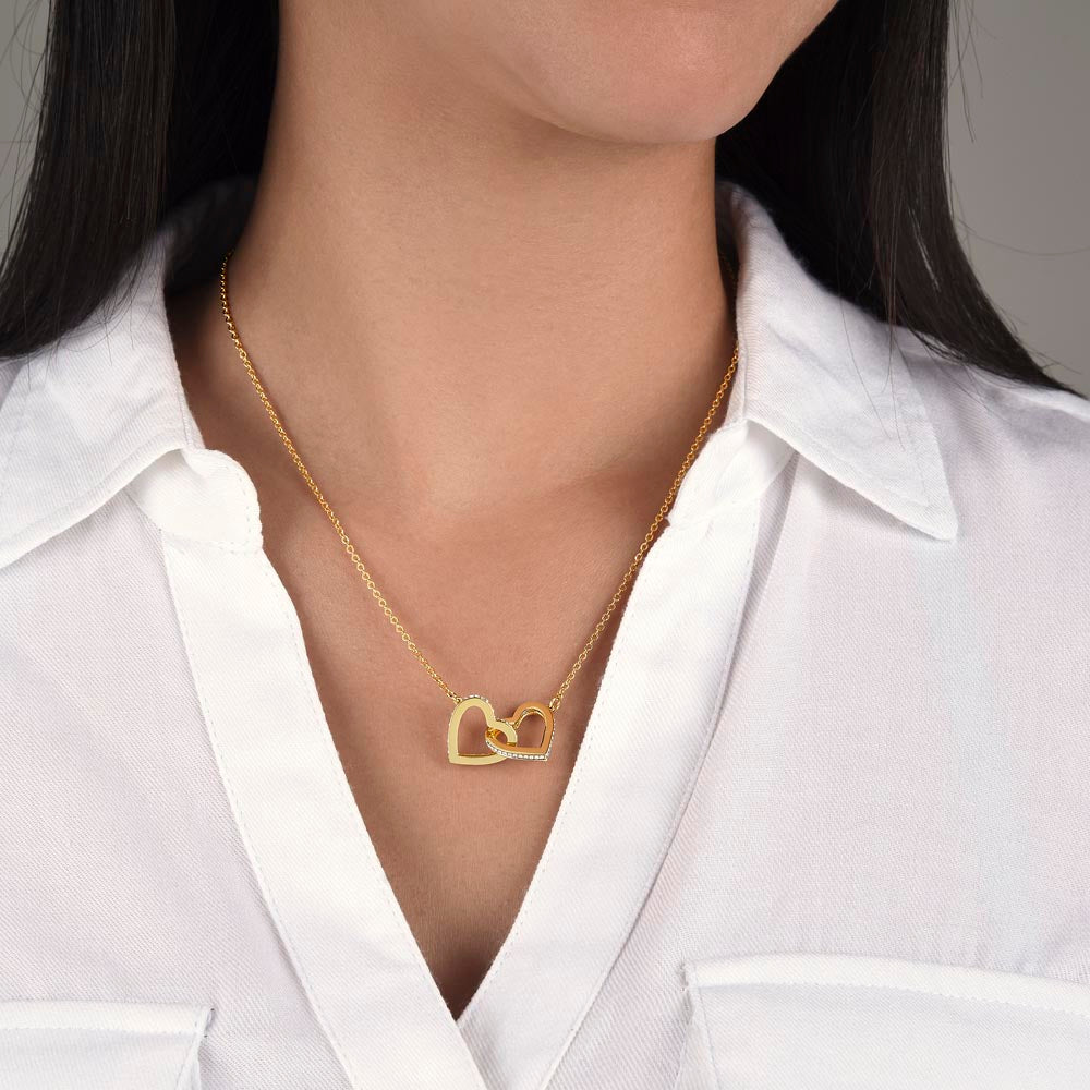 Granddaughter Necklace from Grandpa – Brave & Strong Interlocking Hearts Gift