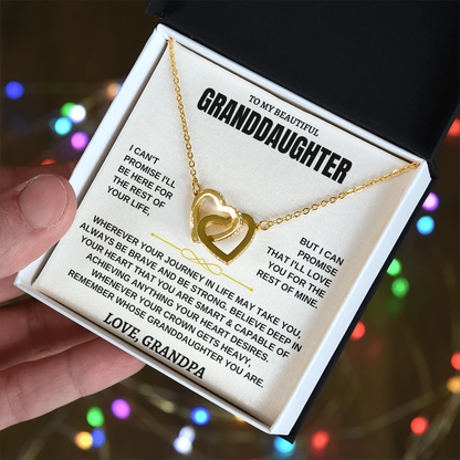 Granddaughter Necklace from Grandpa - Interlocking Hearts CZ Pendant Gift