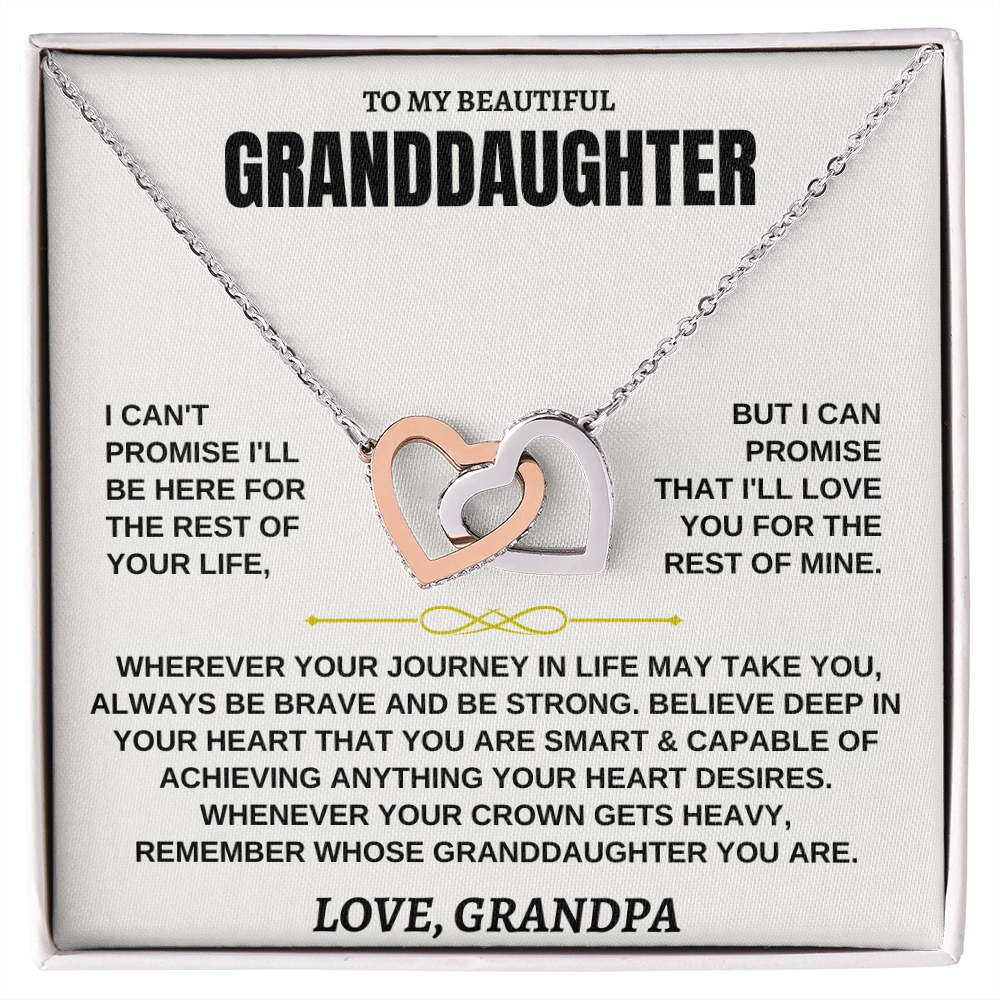 Gift for Granddaughter from Grandpa Interlocking Hearts Necklace Gift