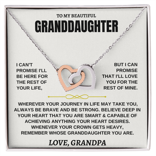 Gift for Granddaughter from Grandpa Interlocking Hearts Necklace Gift