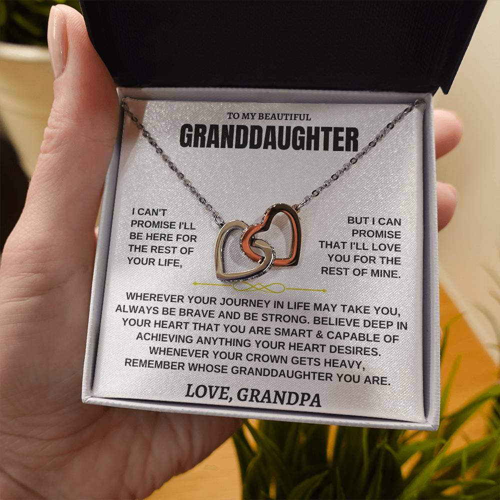 Granddaughter Necklace Gift – Interlocking Hearts from Grandpa