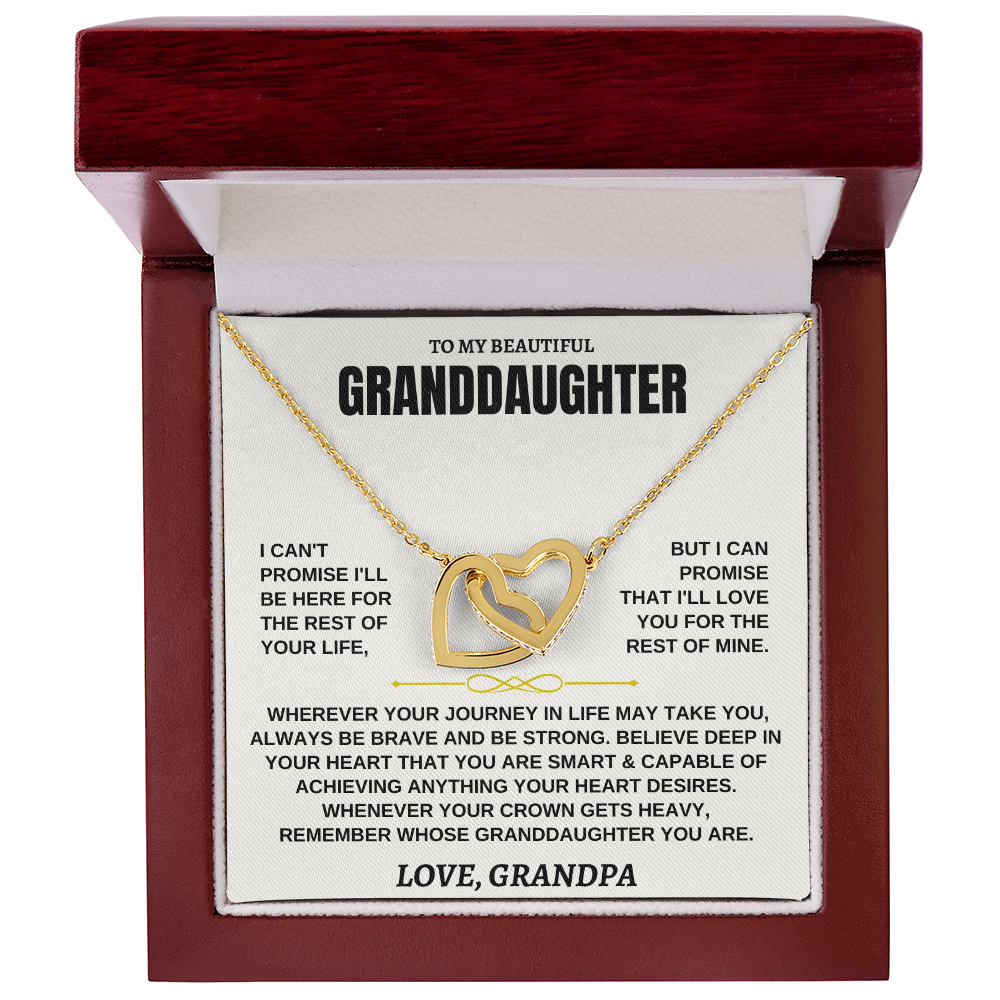 Gift for Granddaughter from Grandpa Interlocking Hearts Necklace Gift