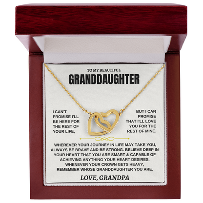 Gift for Granddaughter from Grandpa Interlocking Hearts Necklace Gift