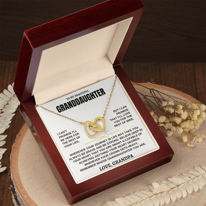 Granddaughter Necklace from Grandpa - Interlocking Hearts CZ Pendant Gift