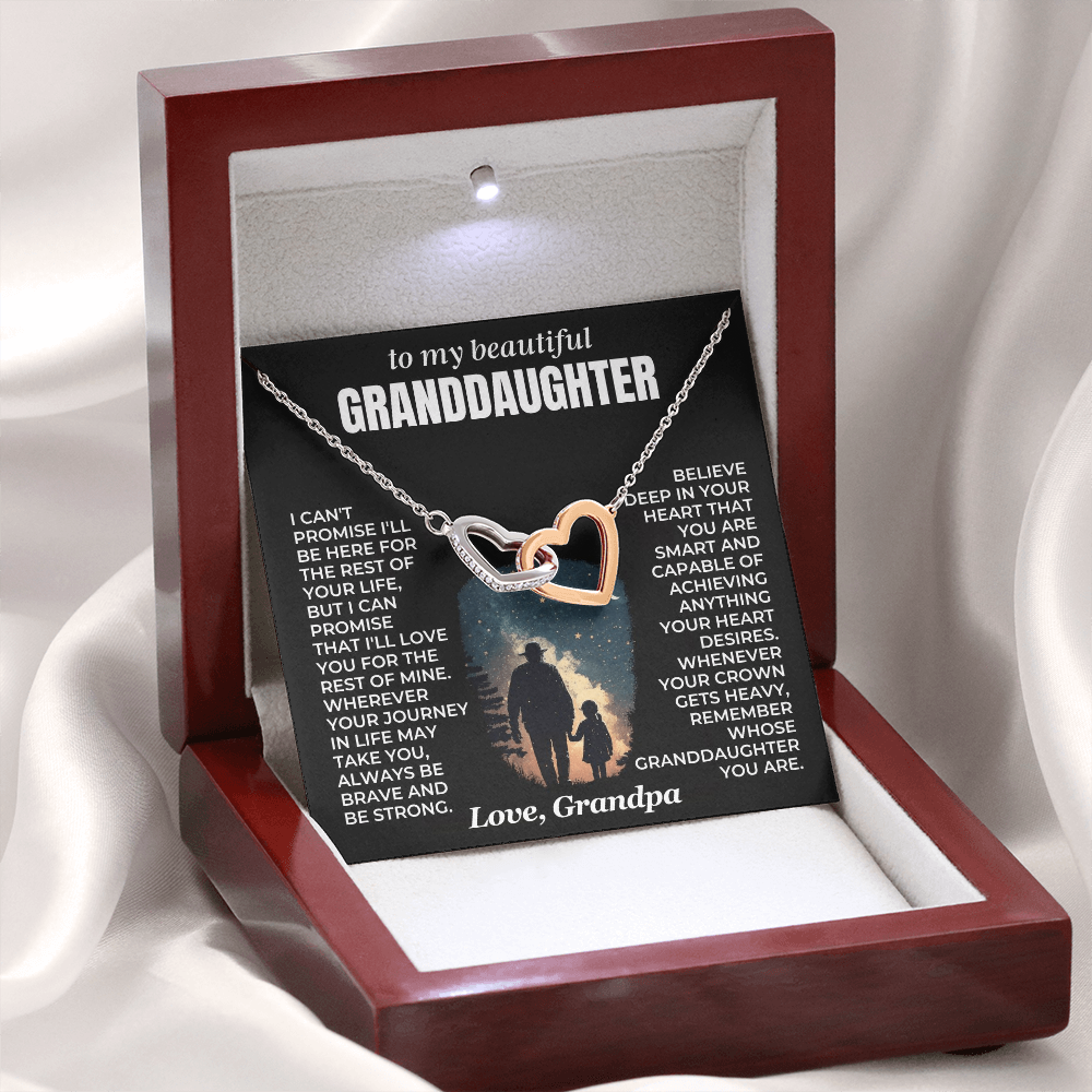 Granddaughter Interlocking Hearts Necklace from Grandpa