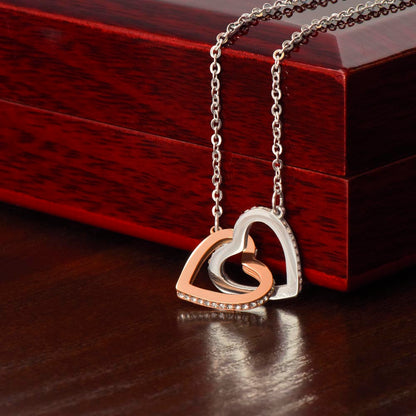 To My Granddaughter – Be Brave Interlocking Hearts Necklace