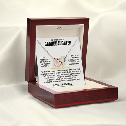 Gift for Granddaughter from Grandpa Interlocking Hearts Necklace Gift