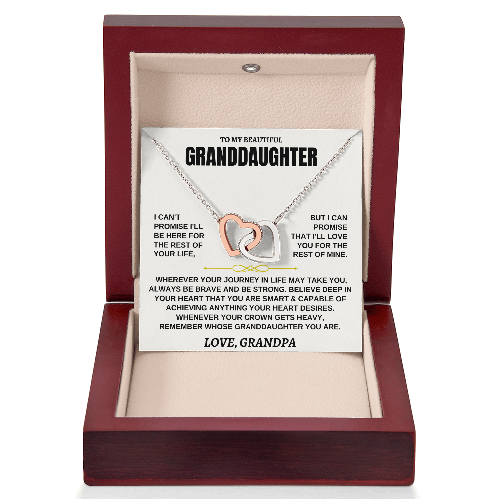 Gift for Granddaughter from Grandpa Interlocking Hearts Necklace Gift