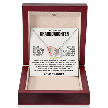 Gift for Granddaughter from Grandpa Interlocking Hearts Necklace Gift