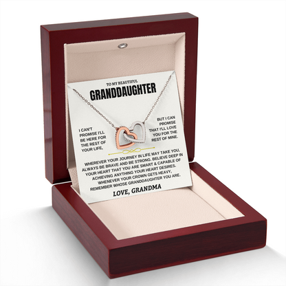 To My Granddaughter – Be Brave Interlocking Hearts Necklace