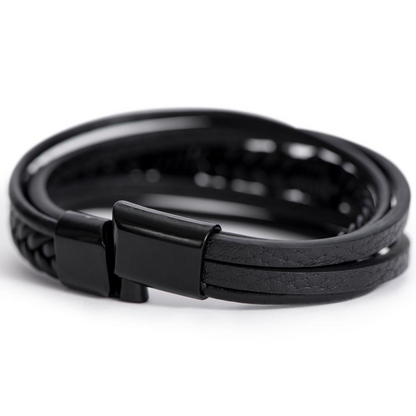 Gift for Grandson from Grandma Cross Leather Bracelet – Forever in My Heart