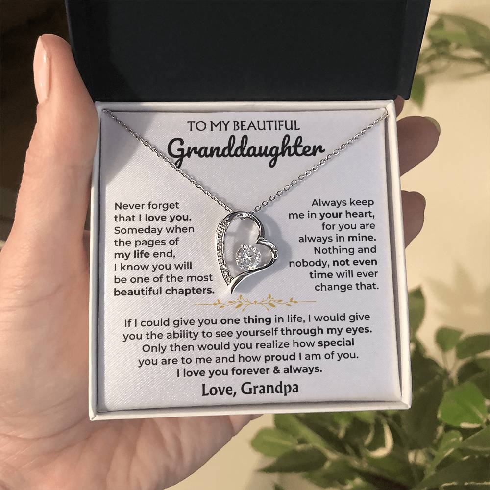 Granddaughter Forever Love Necklace Gift from Grandpa