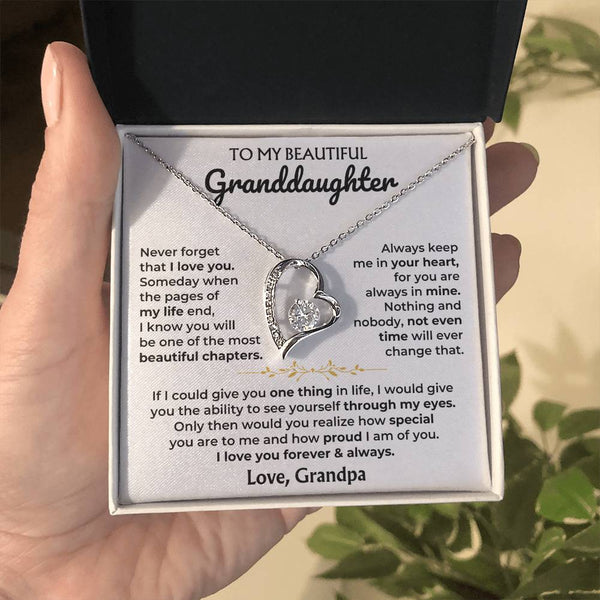 Granddaughter Forever Love Necklace Gift from Grandpa