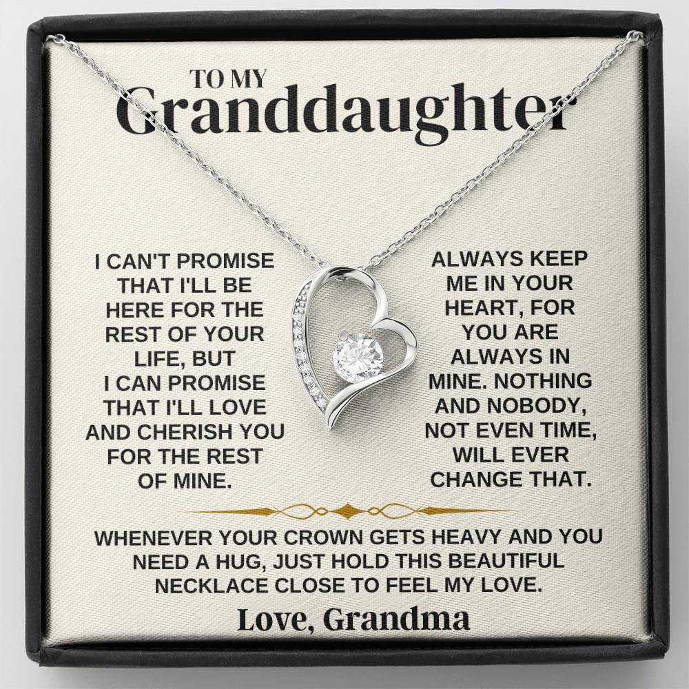 To My Granddaughter Forever Love Necklace Gift from Grandma