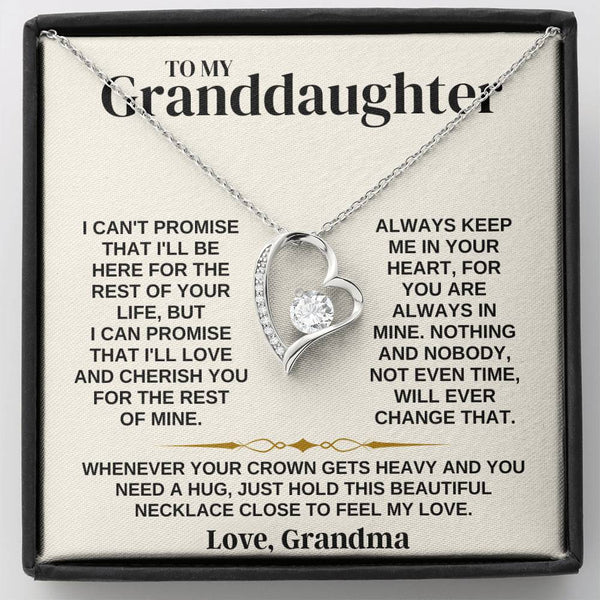 To My Granddaughter Forever Love Necklace Gift from Grandma