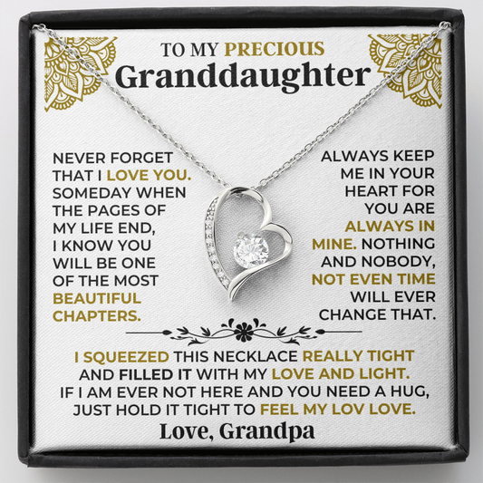 To My Granddaughter – A Hug You Can Hold Necklace