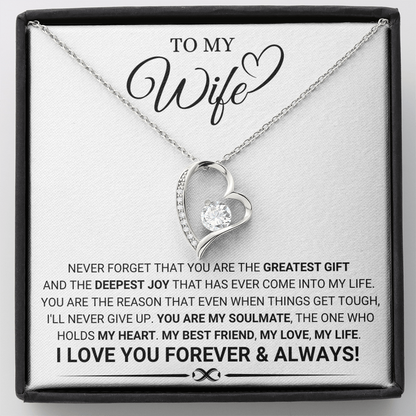 To My Wife My Soulmate Forever Love Necklace