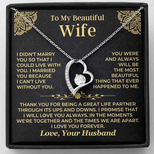 To My Wife – The Most Beautiful Thing in My Life Necklace