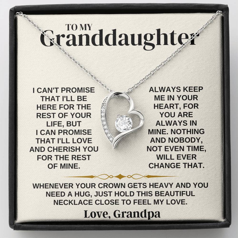 To My Granddaughter Forever Love Necklace Gift from Grandpa