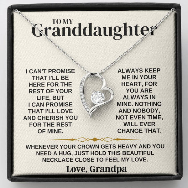 To My Granddaughter Forever Love Necklace Gift from Grandpa
