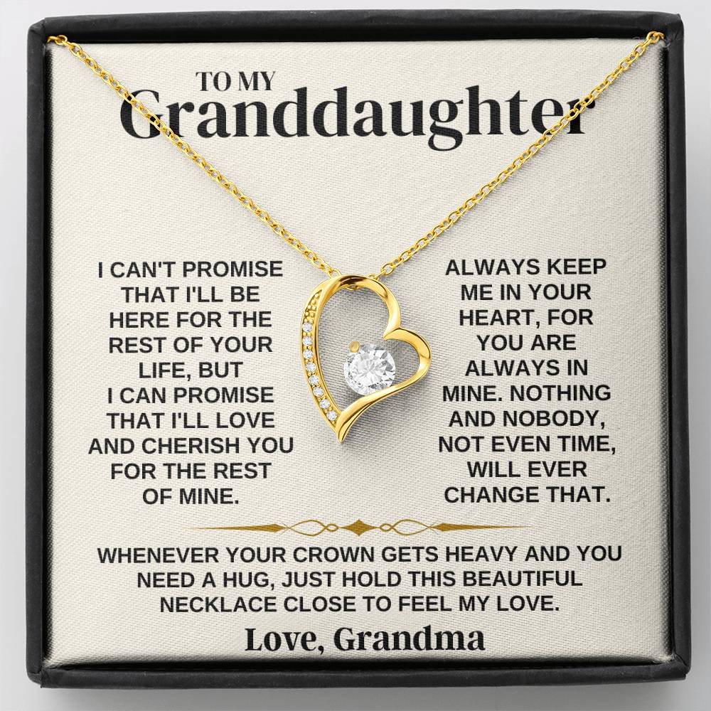 To My Granddaughter Forever Love Necklace Gift from Grandma