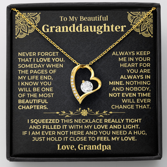 To My Granddaughter – A Hug You Can Hold Necklace