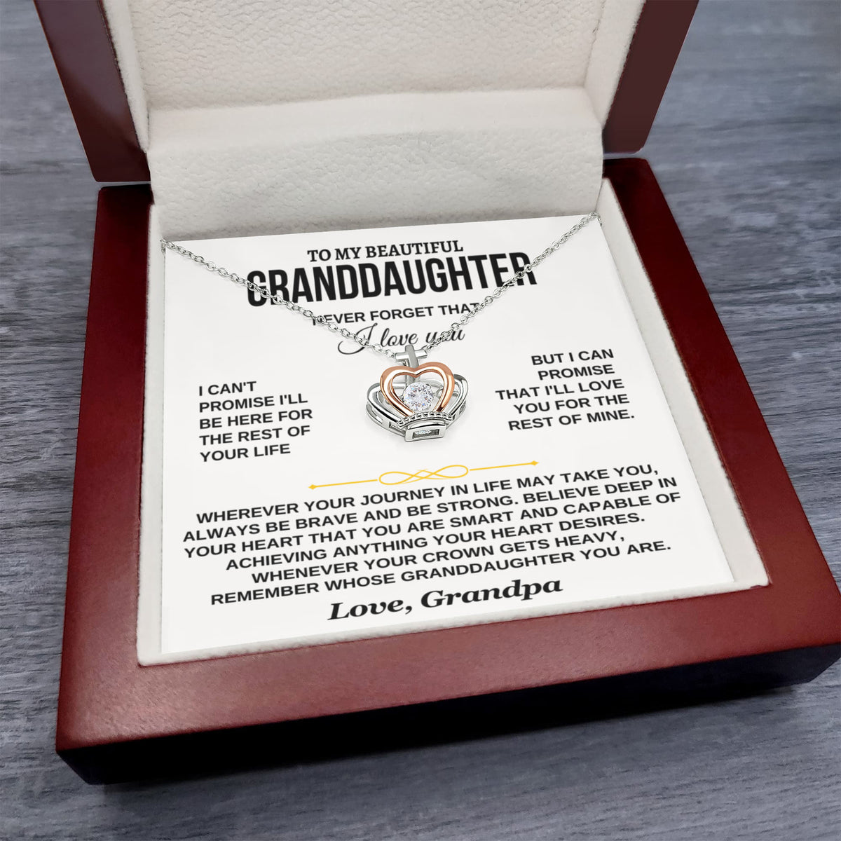 To My Granddaughter – Brave, Strong & Loved Always – Grandpa