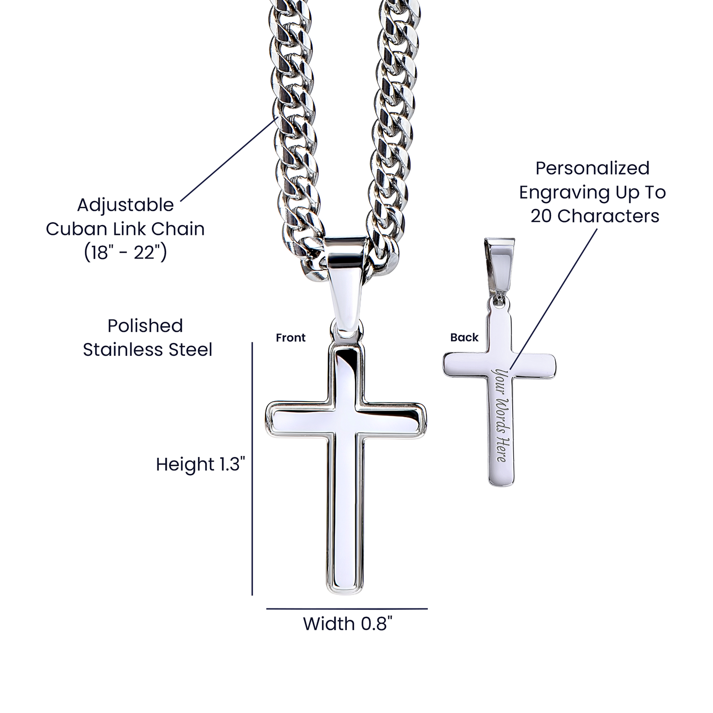 Gift for Son from Dad Cross Necklace – Forever Love Inspirational Gift