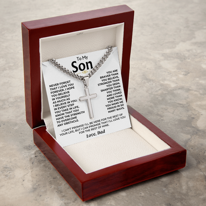 To My Son – Courage & Faith Cross Necklace from Dad