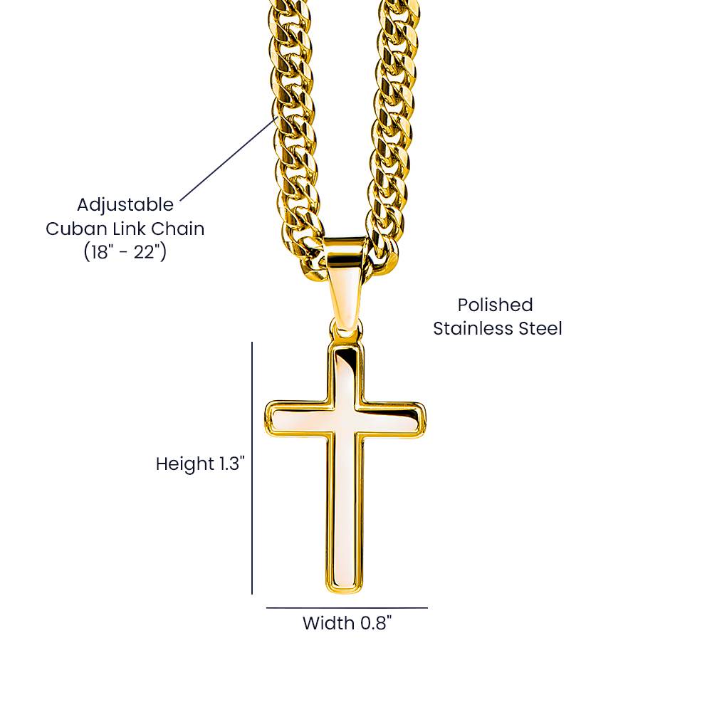 To My Son Cross Necklace – Dad’s Love & Strength Gift