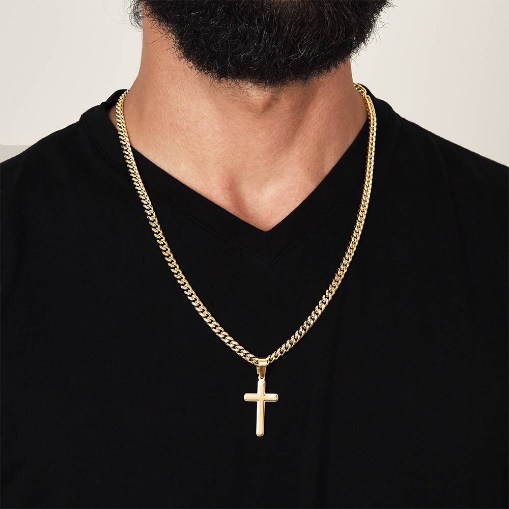To My Son Cross Necklace – Dad’s Love & Strength Gift