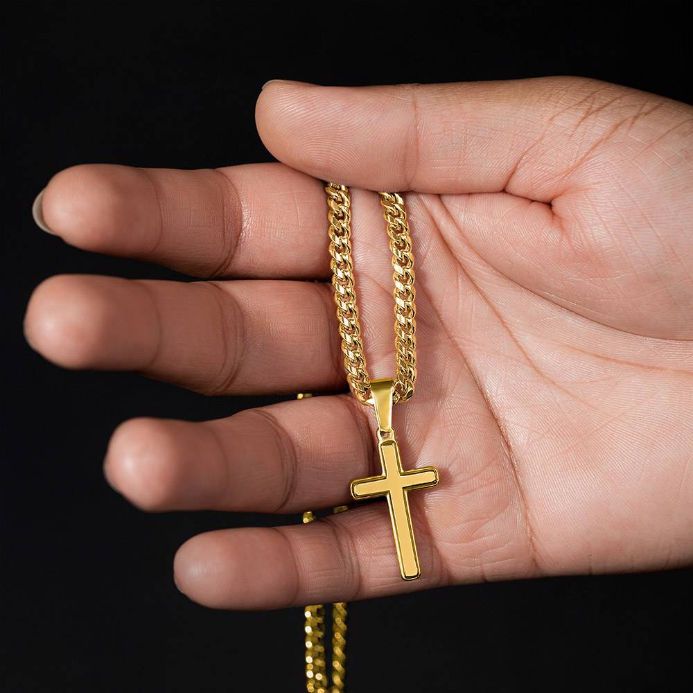 To My Son Cross Necklace – Dad’s Love & Strength Gift