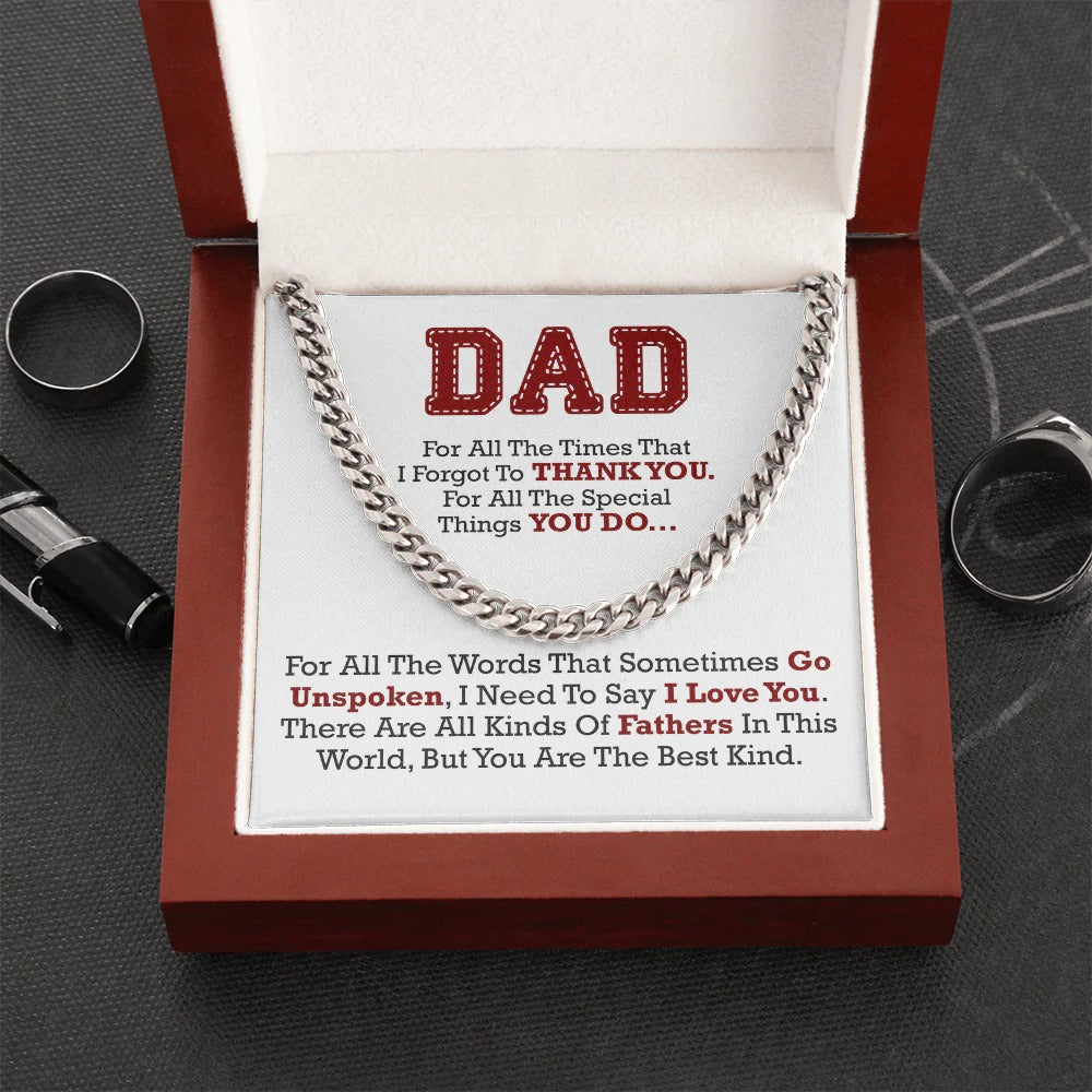Best Dad Gift Necklace – Thank You & I Love You Always