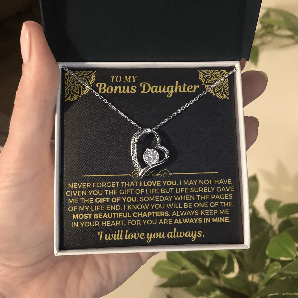 To My Bonus Daughter Necklace – A Forever Gift of Love & Bond