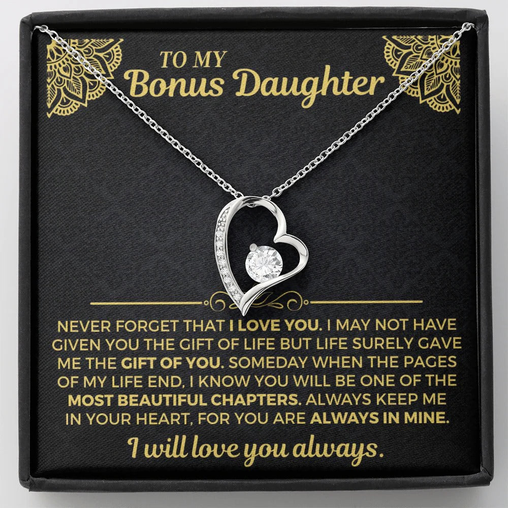 To My Bonus Daughter Necklace – A Forever Gift of Love & Bond