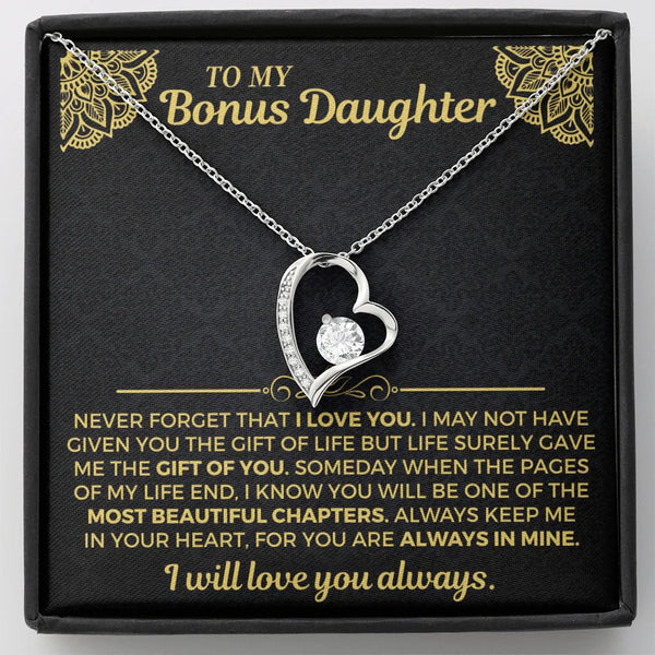 To My Bonus Daughter Necklace – A Forever Gift of Love & Bond