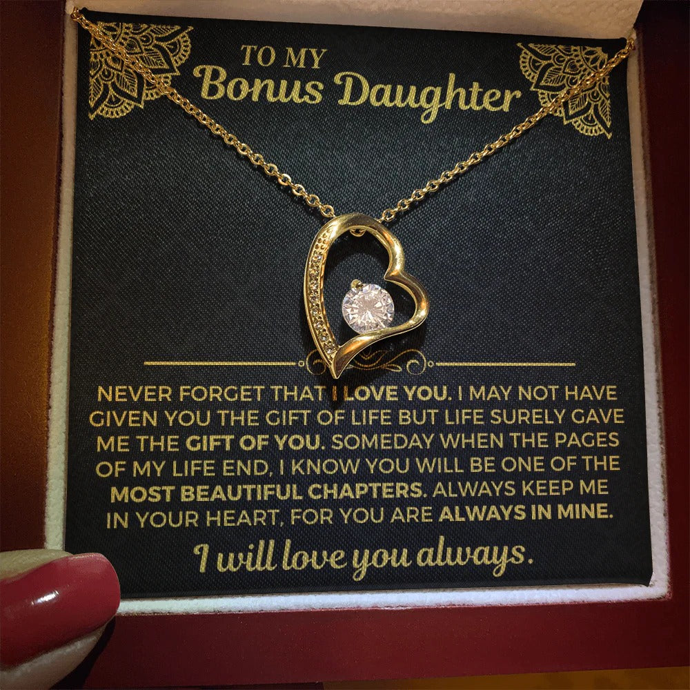 To My Bonus Daughter Necklace – A Forever Gift of Love & Bond