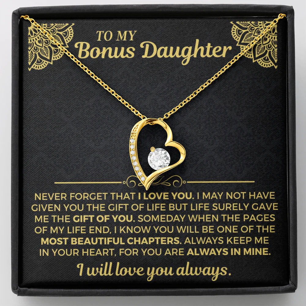 To My Bonus Daughter Necklace – A Forever Gift of Love & Bond