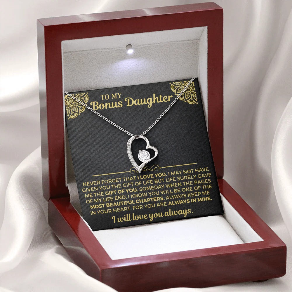 To My Bonus Daughter Necklace – A Forever Gift of Love & Bond