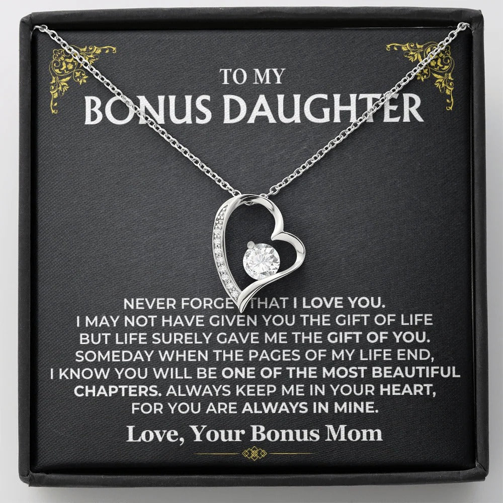 To My Bonus Daughter Necklace – A Gift of Love from Mom