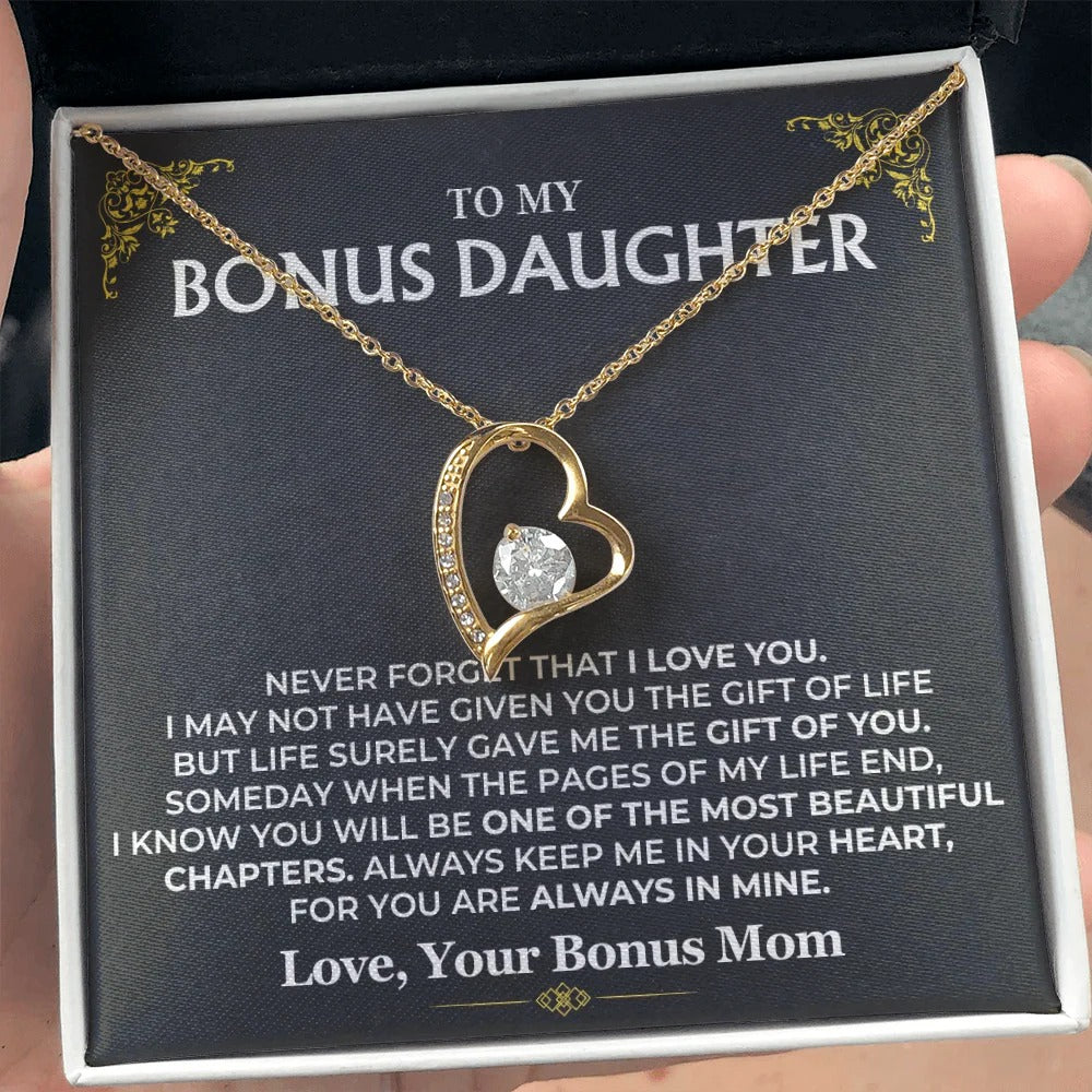 To My Bonus Daughter Necklace – A Gift of Love from Mom