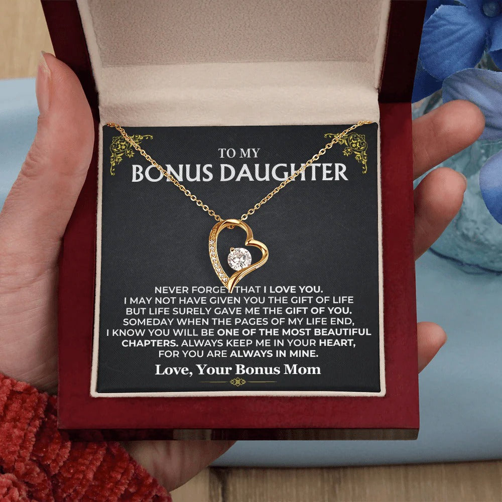 To My Bonus Daughter Necklace – A Gift of Love from Mom