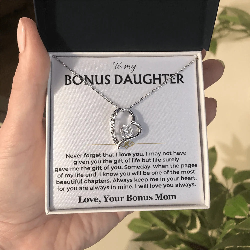 To My Bonus Daughter Necklace – A Chapter of Love from Mom